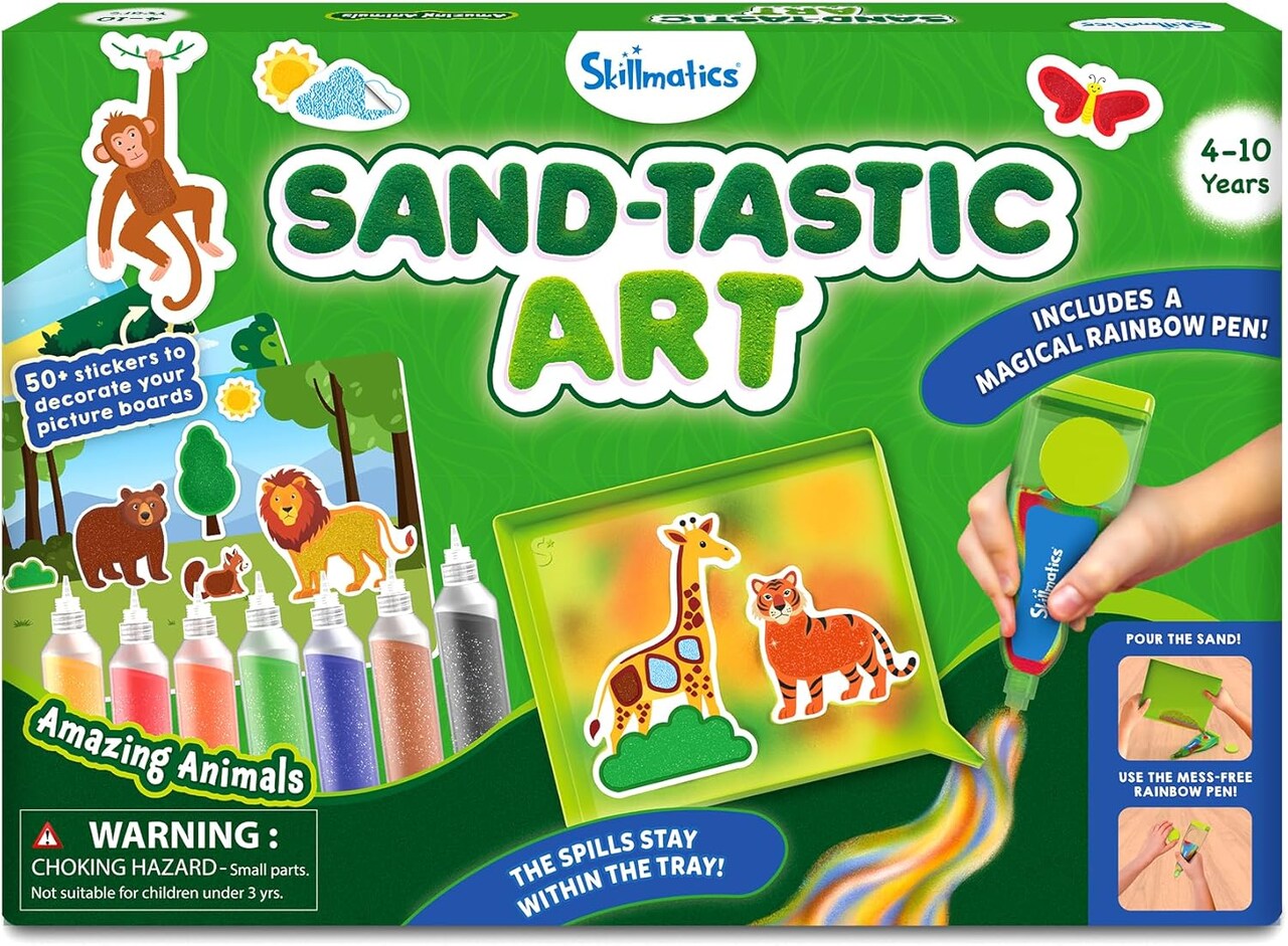 Sand Art Activity - Animals, Create & Stick 50+ Colorful Stickers